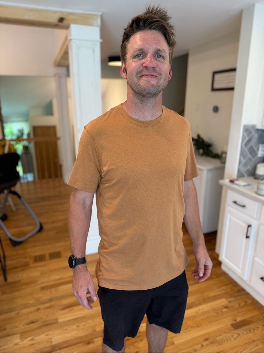 Saxx Men's Crewneck Tee in Tan Brown “Butterscotch”